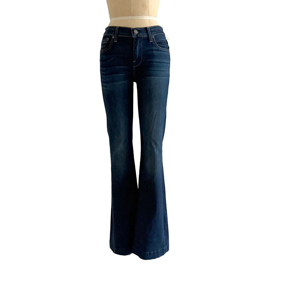 7 For All Mankind Dojo Flare Jeans Women’s 26 NWT Dark Wash Y2K Revival